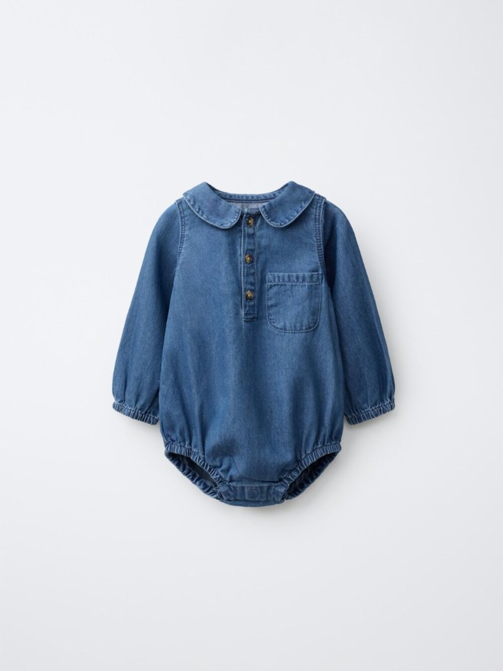 Zara Baby Denim Peter Pan Collar Bodysuit (12-18 months)